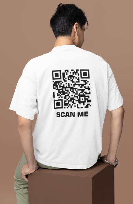 Custom QR Code Shirt – White