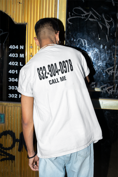 Custom Phone Number Shirt – White