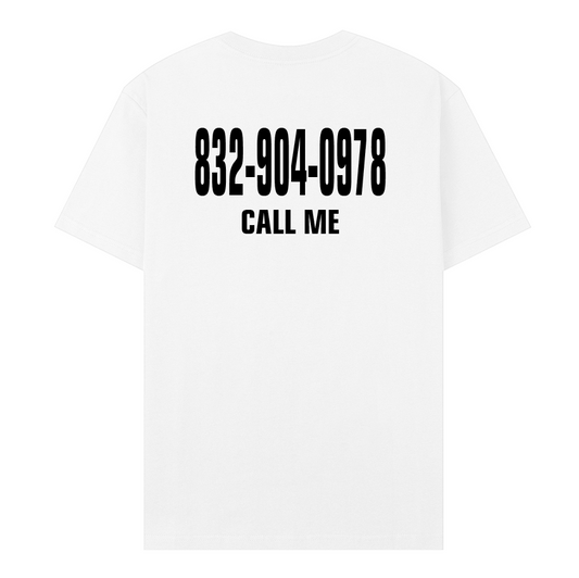 Custom Phone Number Shirt – White
