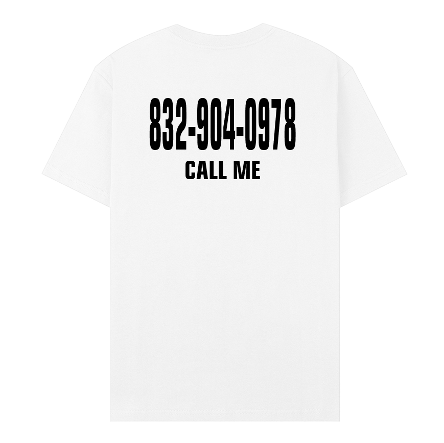Custom Phone Number Shirt – White