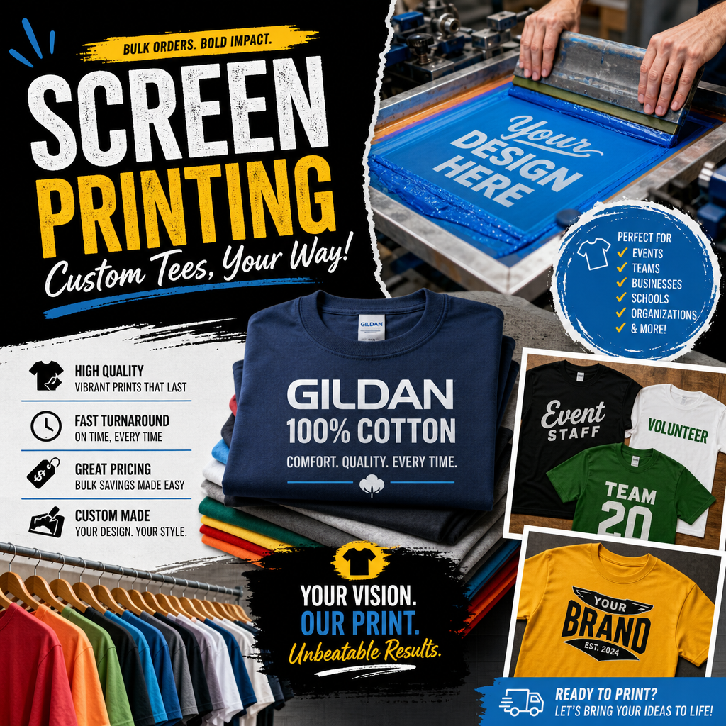50 Custom Printed T-Shirts